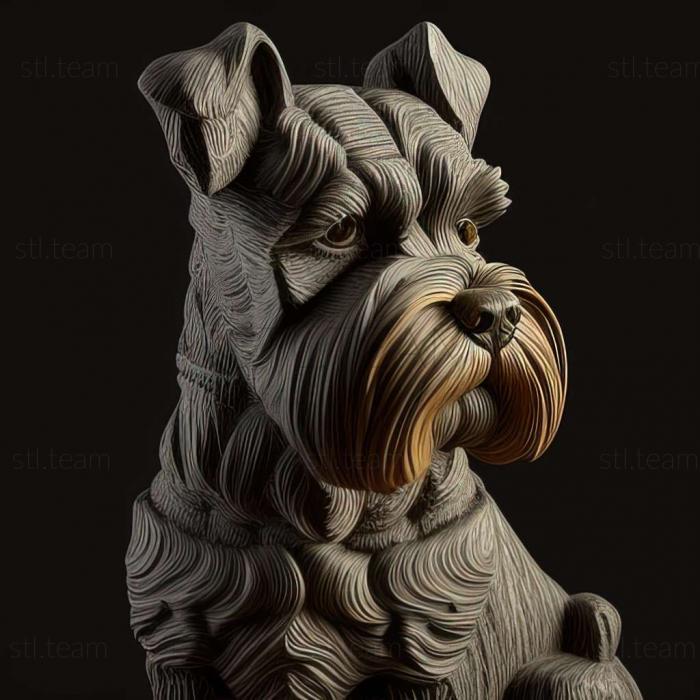 3D model Zwergschnauzer dog (STL)